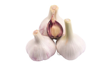 young garlic isolated on transparent background