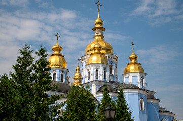 Fototapeta na wymiar St. Michael's Golden-Domed Monastery - luxury church complex. Kyiv, Ukraine