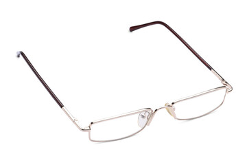 Stylish pair of glasses isolated on white