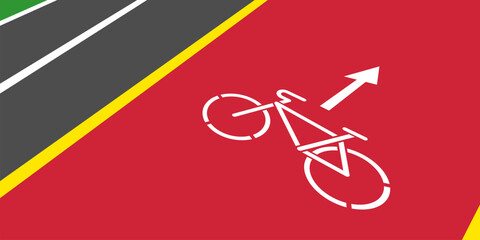 bike path road sign symbol traffic lane vector illustration