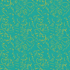 Seamless pattern with surreal curled lines