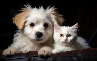 Puppy Meets Kitten. A Delightful Encounter. Generative AI