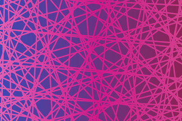 Abstract purple vector geometric background with randomly scattered intertwined pink lines