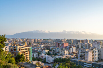 Albania- Vlora- cityscape as seen from hill Kuzum Baba