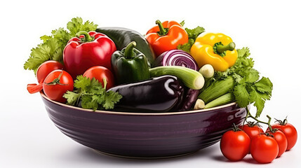 Some fresh and beautiful vegetables are placed in a bowl