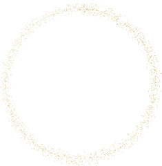 Fototapeta premium Golden glitter round frame with confetti