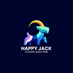 Vector Logo Illustration Goat Gradient Colorful Style