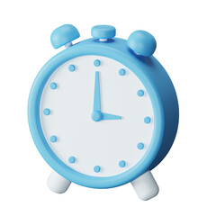 3d icon alarm clock isolated on transparent background