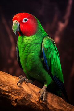 Very cute Electus parrot in nature, national geography, Wide life animals. AI Generated.
