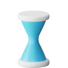 3d icon sand clock isolated on transparent background