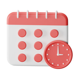 3d icon time management isolated on transparent background