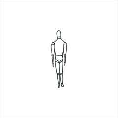 Human mannequin. Architectural drawing. Vector