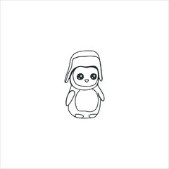 Penguin Doll Cartoon Vector Illustration