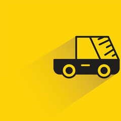 pickup truck with shadow on yellow background