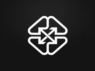 Obraz premium A Black and White Vector Logo With a Bold Geometric Symbol | Generative AI