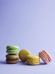 Macarons of various flavors, typical French sweet.