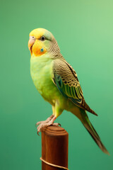 Very cute Parakeet in nature, national geography, Wide life animals. AI Generated.
