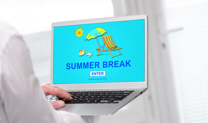 Summer break concept on a laptop screen