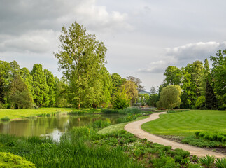 Garden in city Bad Pyrmont in Germany