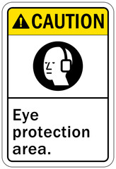 Ear protection area sign and labels