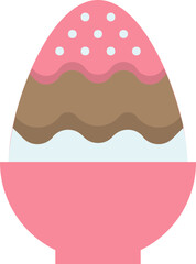 Shaved ice flat icon. Sweets icon simple style.