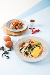 rice with vegetables and meat