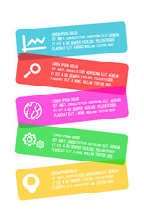 Five steps infographic with transparent icons