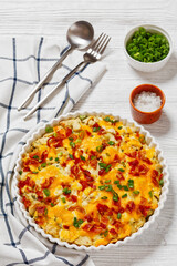 chicken bake in creamy sauce with cheese, bacon