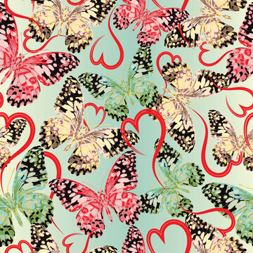 pattern, Butterfly hearts, seamless pattern
colorful butterfly vector  pattern