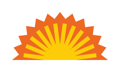 Radial Bursting Arrows Sunrise Orange Icon