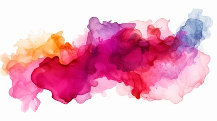 Fototapeta premium Colorful watercolor stain isolated on a white background AI