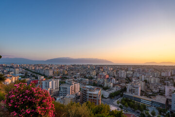 Albania- Vlora- cityscape as seen from hill Kuzum Baba