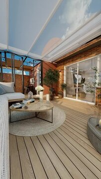 efectos de iluminaci&oacute;n en restaurante moderno de estilo industrial tropical 