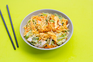 Chinese-styled fried noodle. Asian cuisine