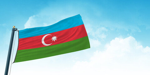 azerbaijan flag with a sky