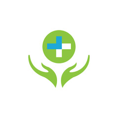 Vector health care and plus symbol logo template