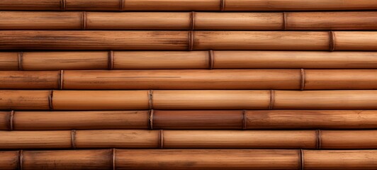 Bamboo wooden tubes fence texture background wood wall (Generative Ai)