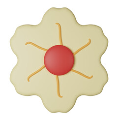 3d icon cherry blossom isolated on transparent background