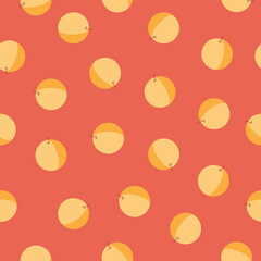 Orange Peach Fruits Digital Paper. Apricots on Red Background.