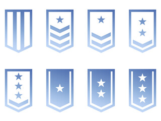 Military ranks, army epaulettes set