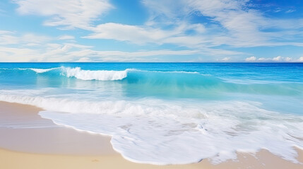 Fototapeta na wymiar Landscape seascape summer vacation holiday waves surf travel tropical sea background panorama