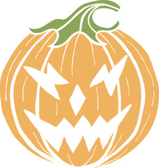 pumpkin head14 solid color clipart for halloween party celebration and decoration