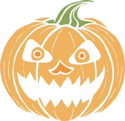 pumpkin head22 solid color clipart for halloween party celebration and decoration