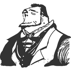 Wise Etiquette Vintage Illustration Vector