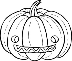 pumpkin head23 black outline clipart for halloween party celebration and decoration