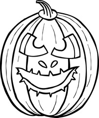 pumpkin head24 black outline clipart for halloween party celebration and decoration