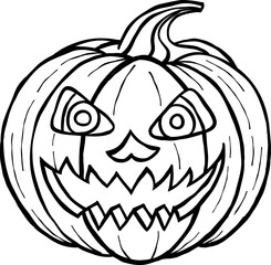 Fototapeta premium pumpkin head22 black outline clipart for halloween party celebration and decoration