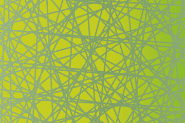 Abstract green vector geometric background with randomly scattered intertwined green lines	