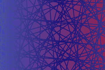 Abstract violet vector geometric background with randomly scattered intertwined blue lines	