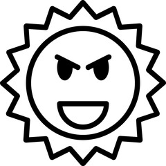 Sun line icon. Weather icon simple style.